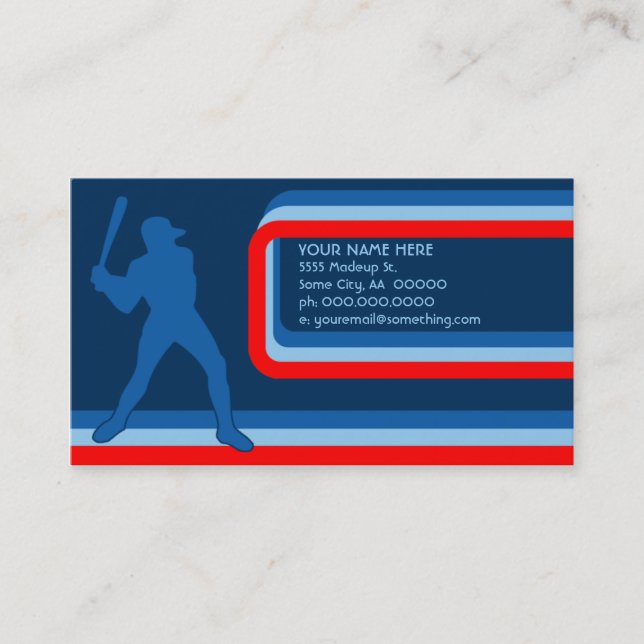 Carte De Visite baseball : style rétro : (Devant)