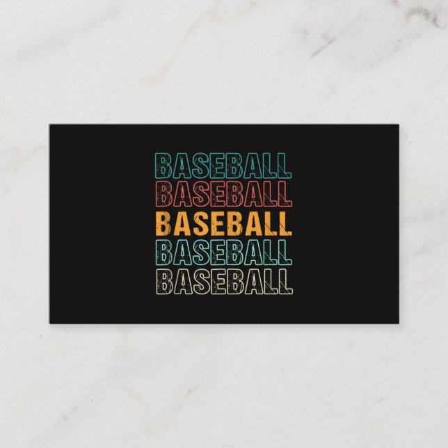 Carte De Visite Baseball Texte Typographie Softball USA Sport Play (Devant)