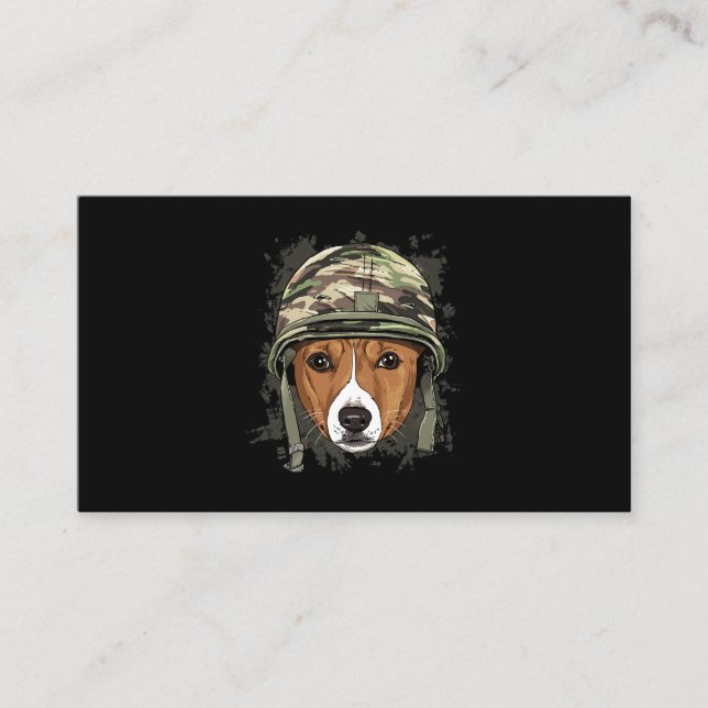 Carte De Visite Basenji Soldier Veteran DogArmy Dog Lover 617 (Devant)