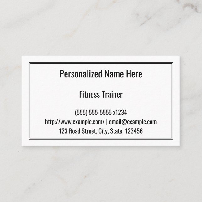 Carte De Visite Basic and Simple Fitness Trainer Business Card (Devant)