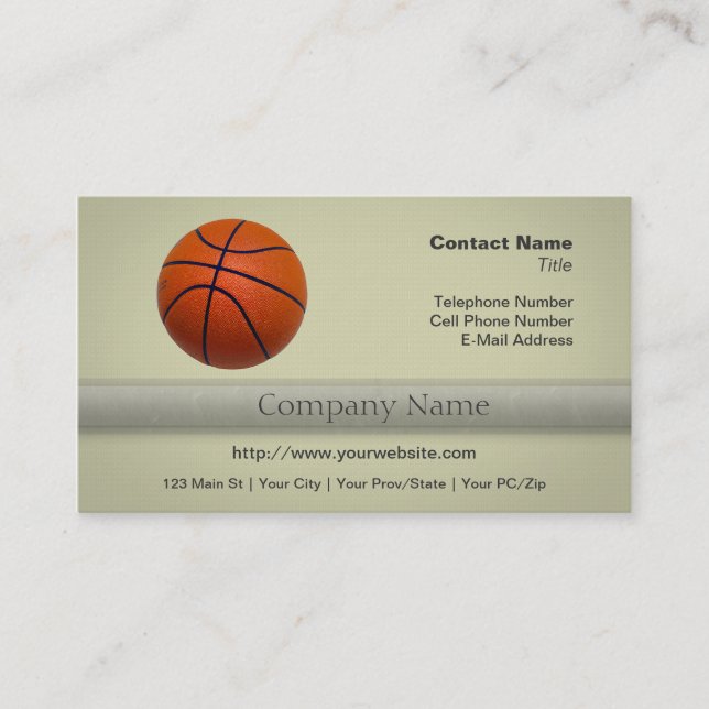 Carte De Visite Basket-ball orange et noir (Devant)