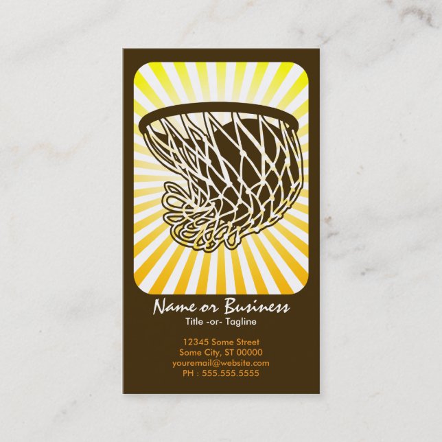Carte De Visite basket-ball : rétros rayons : (Devant)