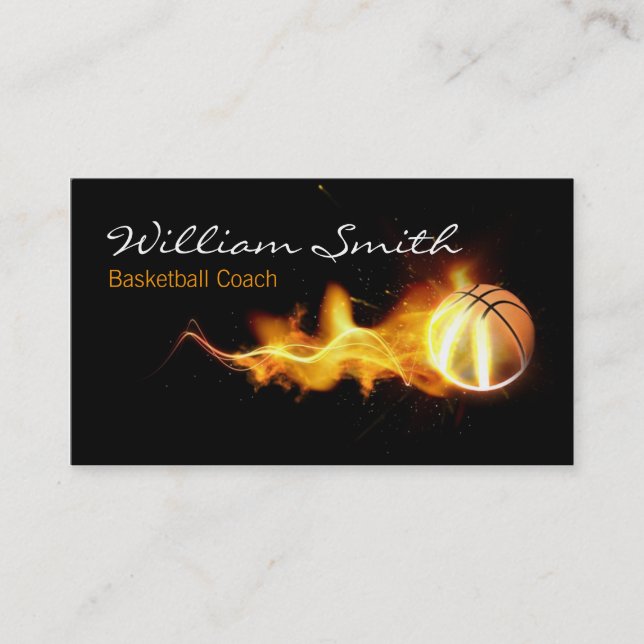 Carte De Visite Basketball Coach Business Card (Devant)