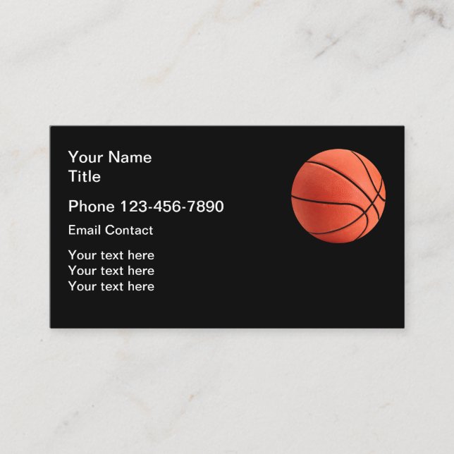 Carte De Visite Basketball Thème Contact d'affaires (Devant)