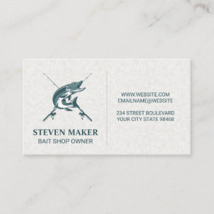 Carte De Visite Bass Fish Logo et Poteaux de pêche