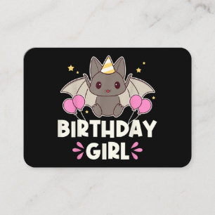 Carte De Visite Bat-chat fille d'anniversaire mignonne