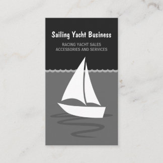 Carte De Visite Bateau à voile à voile gris et noir