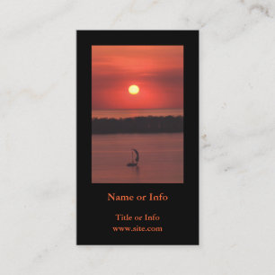 Carte De Visite Bateau à voile au coucher du soleil Photo