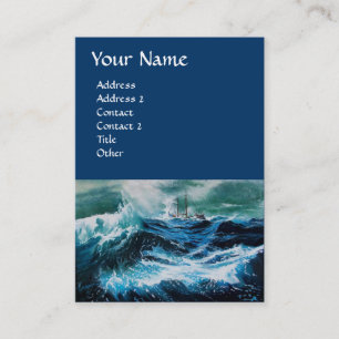Carte De Visite Bateau dans la mer dans la tempête