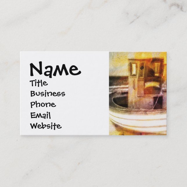 Carte De Visite Bateau de pêche nautique sur la plage à Sunset Oce (Devant)