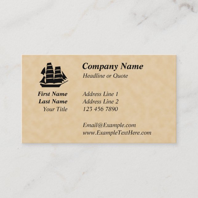 Carte De Visite Bateau de pirate. Bateau de navigation (Devant)