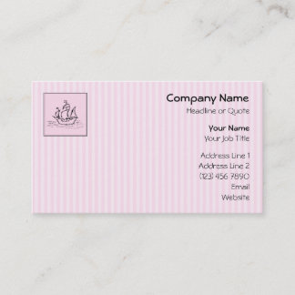 Carte De Visite Bateau de pirate. Noir et rose