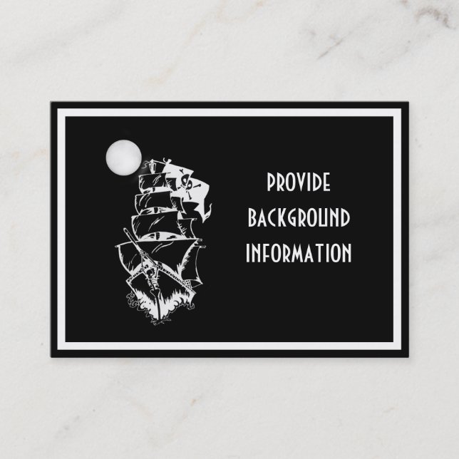 Carte De Visite Bateau pirate en haute mer (Devant)