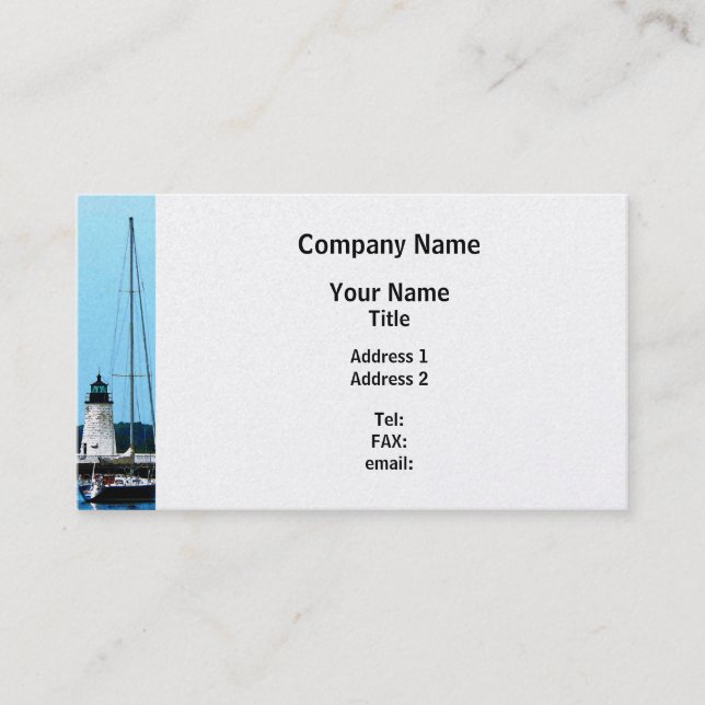 Carte De Visite Bateau près de phare Bristol RI - finition de (Devant)