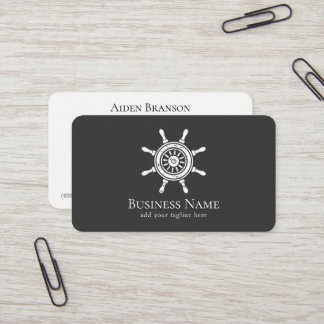 Carte De Visite Bateau rustique nautique Roue Bateau Bateau Capita