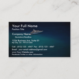 Carte De Visite Bateau sur la baie de Magens, St Thomas, île de