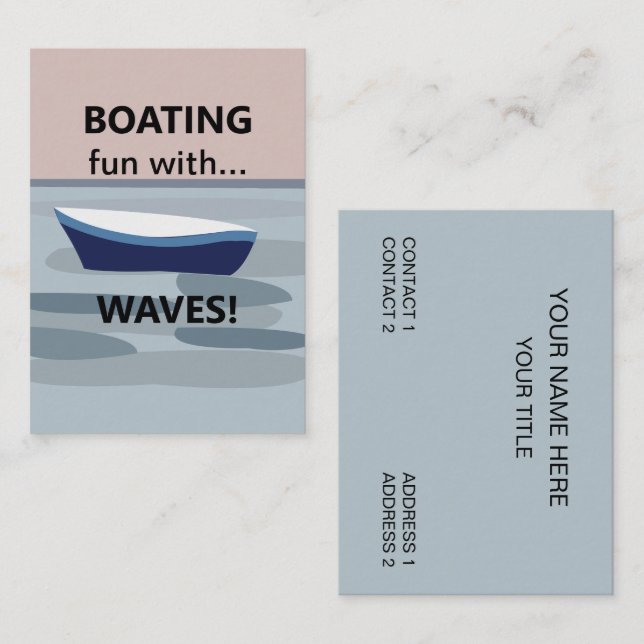 Carte De Visite Bateaux faisant du bateau amusant avec les vagues  (Devant / Derrière)