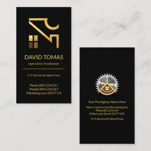 Carte De Visite Bâtiment de toit Gold Handyman