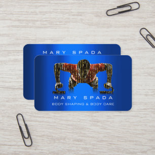 Carte De Visite Bâtiment du corps Forme Fitness Homme Bleu Cobalt