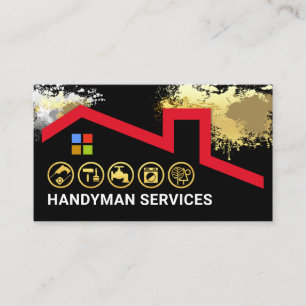 Carte De Visite Bâtiment du toit avec dalles de peinture