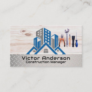 Carte De Visite Bâtiments Construits   Outils main de l'entreprene