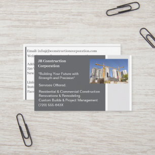Carte De Visite Bâtiments Entrepreneur Bâtiment Grue de constructi
