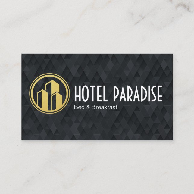 Carte De Visite Bâtiments Hôtel Logo | Chambre Petit-déjeuner (Devant)