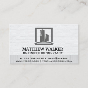 Carte De Visite Bâtiments Skyscraper   Bois de brique