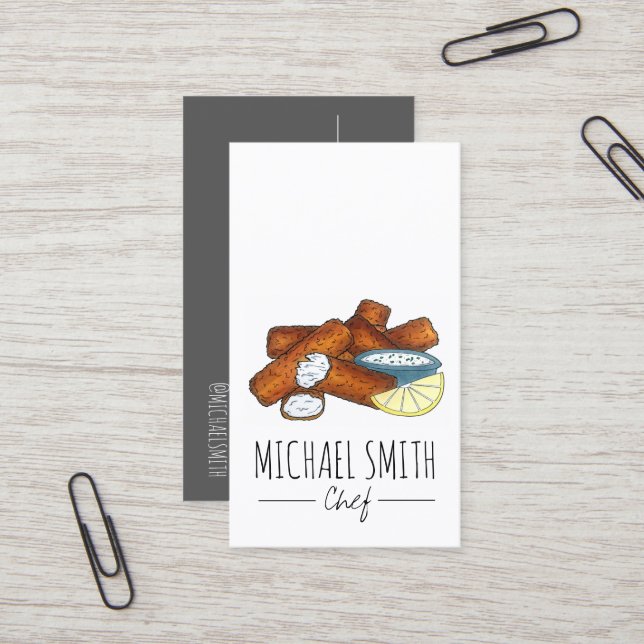 Carte De Visite Bâtonnets de poisson Bâtonnets de poisson Doigts d (Devant/Arrière en situation)