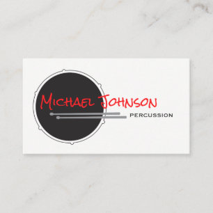 Carte De Visite Batterie Batteur Percussion Minimal Musique Noir C