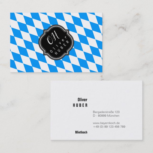 Carte De Visite Bavaria Professionnel : taille allemande (Devant / Derrière)