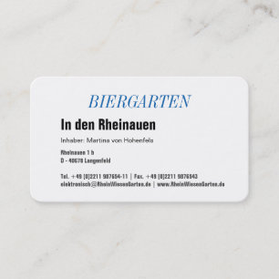 Carte De Visite Bayerische Visitenkarte