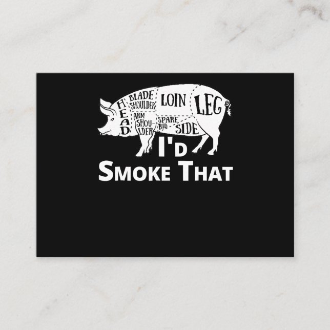 Carte De Visite BBQ| BBQ Grill Pig Pork Id Fumer Qui Cadeaux (Devant)