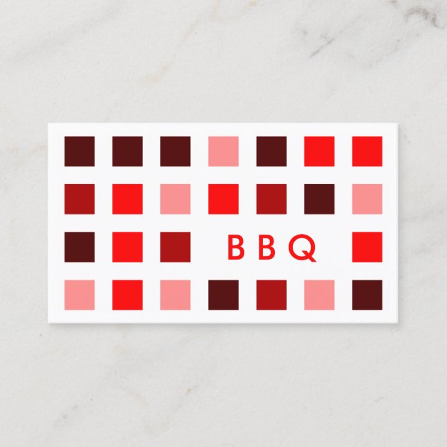 Carte De Visite BBQ (carrés moyens) (Devant)