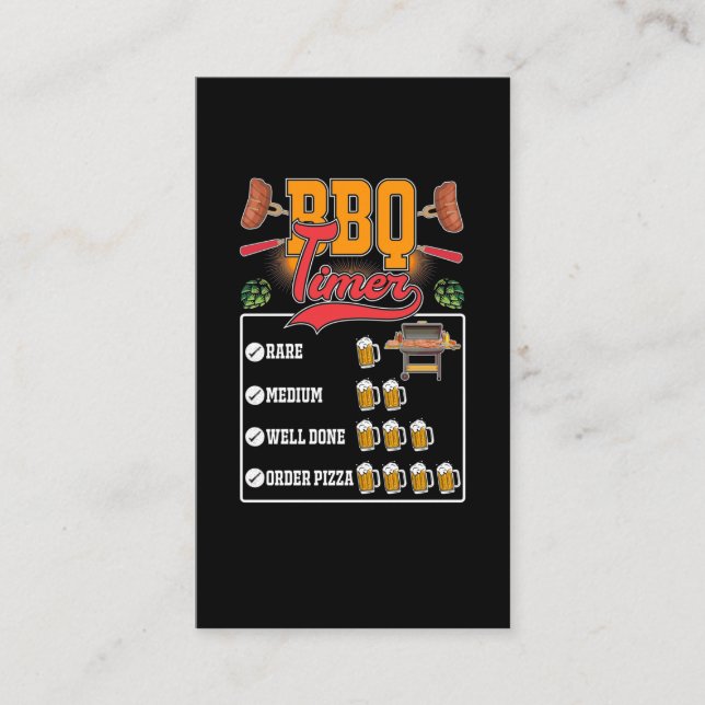 Carte De Visite BBQ Griller Viande Amant Barbecue Griller (Devant)
