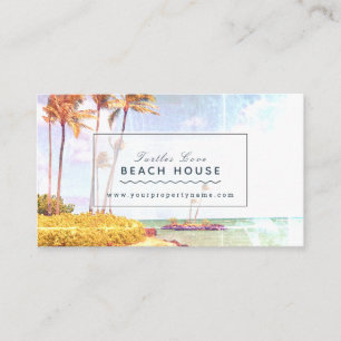 Carte De Visite Beach House B&B Location de vacances Retro Photo