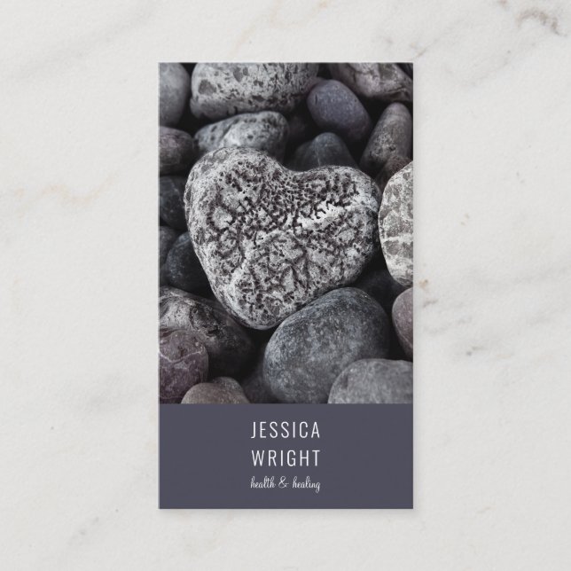 Carte De Visite Beach Pebble Heart Natural (Devant)