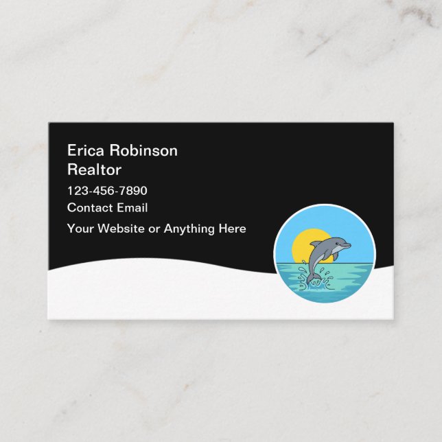 Carte De Visite Beach Realtor Real Estate Business Cards (Devant)