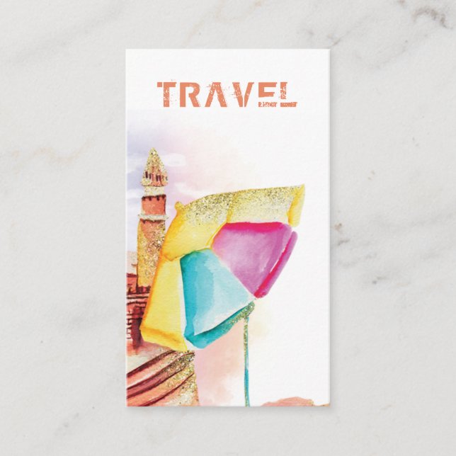 Carte De Visite *~* Beach Sand Sea Travel Tourisme touristique QR (Devant)