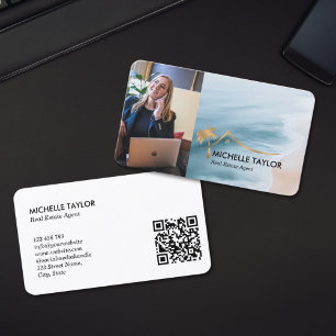 Carte De Visite Beachfront Property Real Estate Realer Photo QR