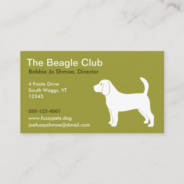 Carte De Visite Beagle (Devant)