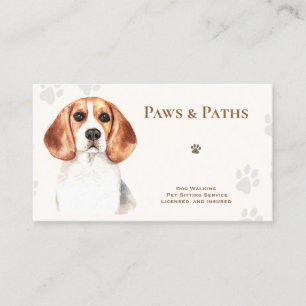 Carte De Visite Beagle chien Walker animal de compagnie assis