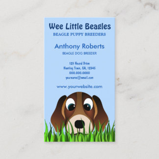 Carte De Visite Beagle de dessin mignon Chien coquelicot dans élev
