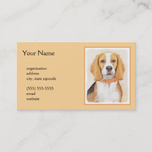 Carte De Visite Beagle Hound Dog Peinture Animal Art original