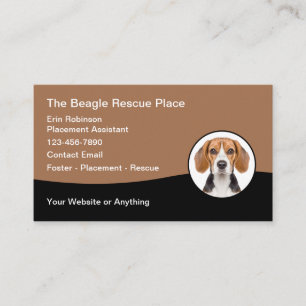 Carte De Visite Beagle race de chien Secourt d'accueil