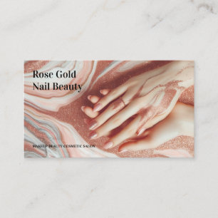 Carte De Visite Beau clou de maquillage rose Gold