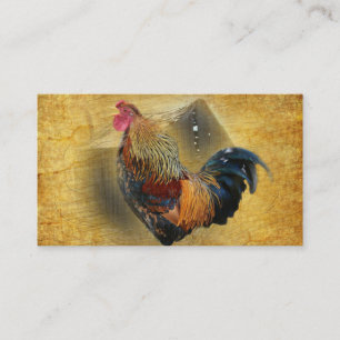 Carte De Visite Beau coq et coop de poulet rustique