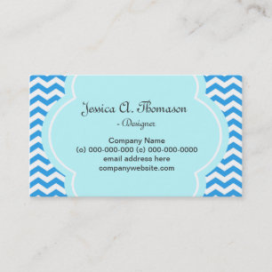 Carte De Visite Beau, élégant, moderne chevron bleu