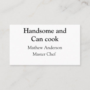 Carte De Visite Beau et peut cuisiner ajouter nom master chef date