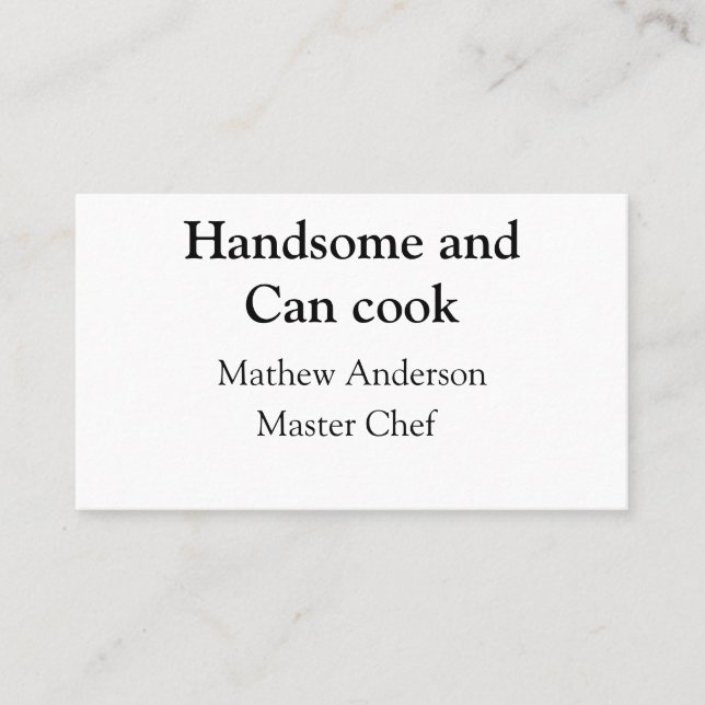 Carte De Visite Beau et peut cuisiner ajouter nom master chef date (Devant)